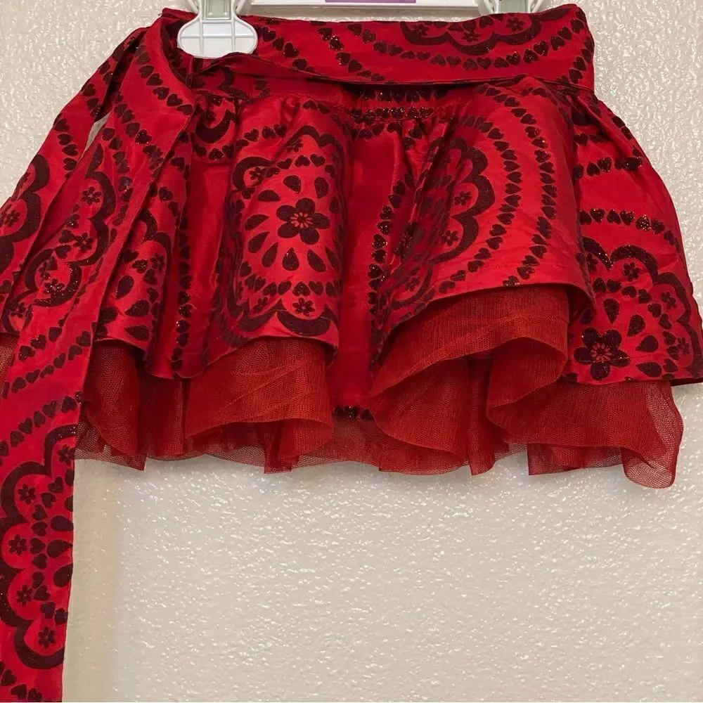 The Childrens Place burgundy velvet burnout red tulle skirt toddler baby 12mo